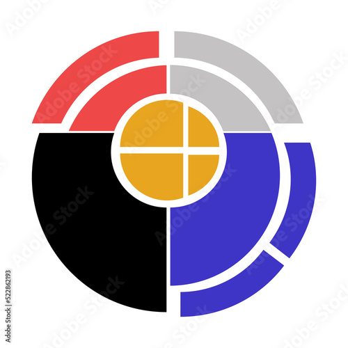 Template of social media icon. Idea like Google, Microsoft icone. Simple line logo. Vector illustration