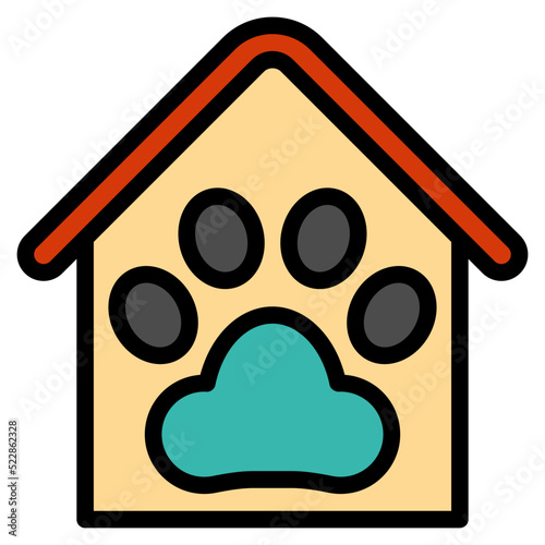Pet mart house paw vet - filled outline icon