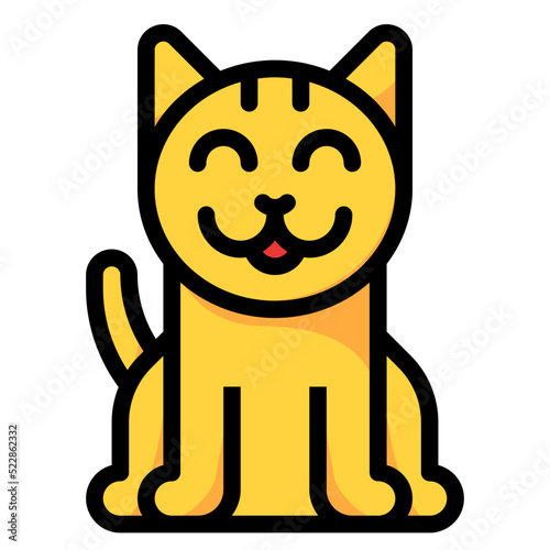 Pet cat canine smile - filled outline icon