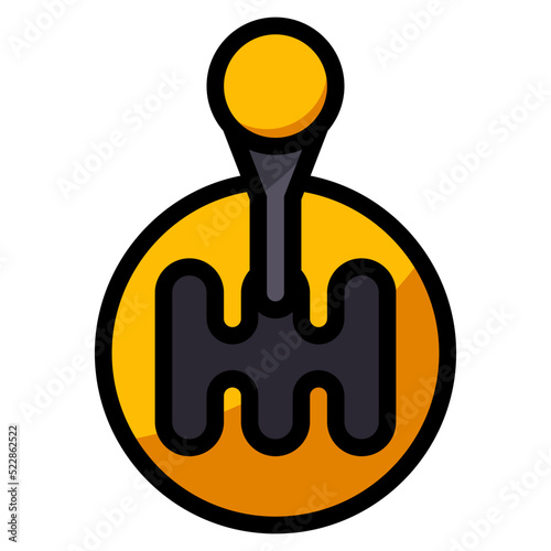Stick shift gear speed - filled outline icon