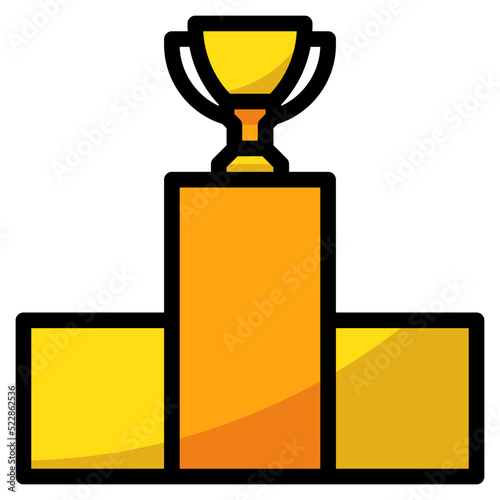 Success winner reward compete loser - filled outline icon