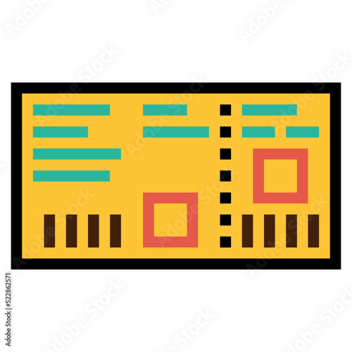 Ticket travel holidays transportation boarding pass Airfare Passage plane ticket - filled outline icon