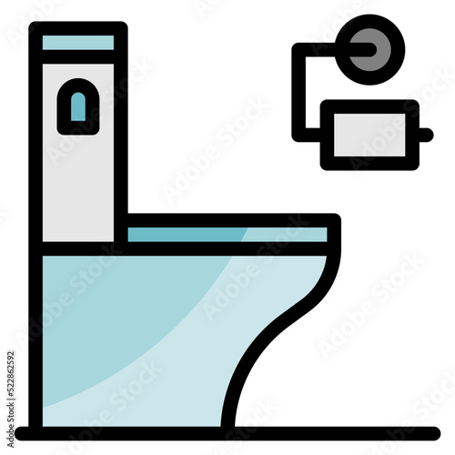 Toilet restroom bathroom lavatory wc - filled outline icon