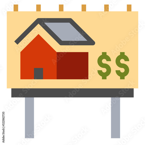 Billboard advertisement promotion sell real estate - flat icon