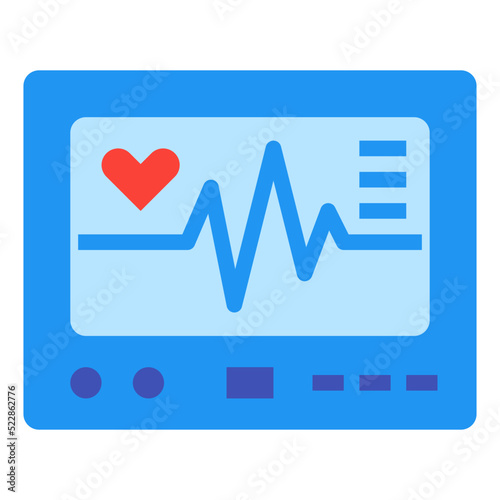 Cardiogram heartrate moniter healthcare medical - flat icon