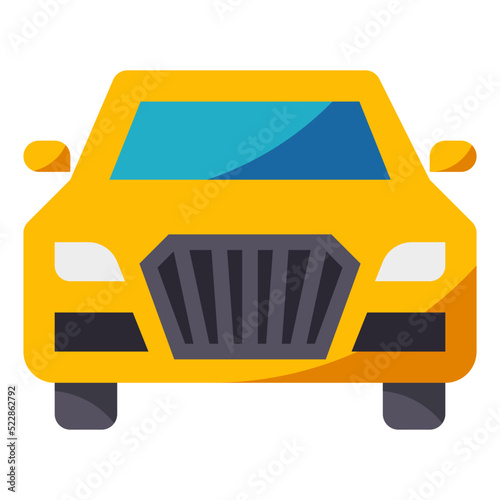 Car front view vehicle automobile - flat icon