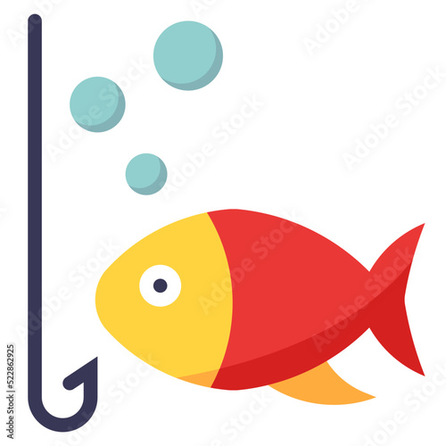 Fishing water bait fish bubble - flat icon