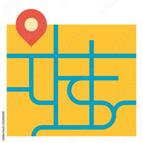Map location interface orientation position geography - flat icon