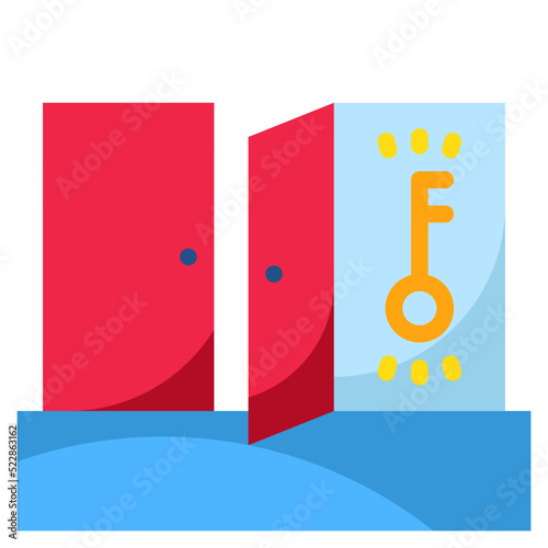 Opportunity decision key secret success - flat icon