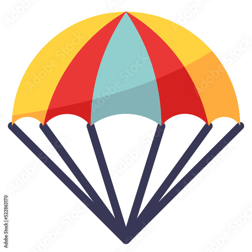 Parachuting air sport falling - flat icon