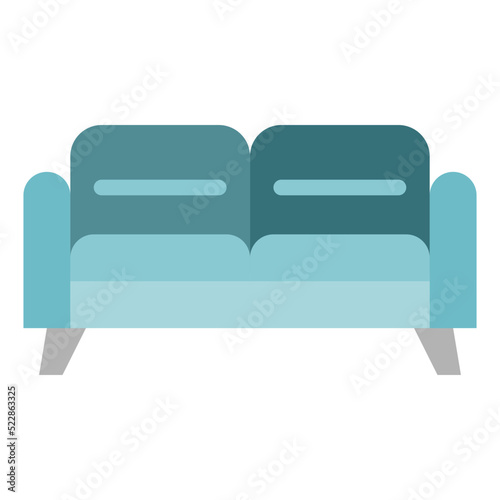 Sofa double seat rest furniture - flat icon