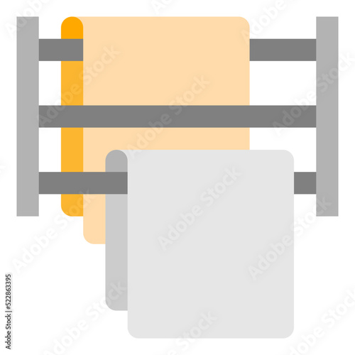Towel rack towel rack restroom bathroom - flat icon