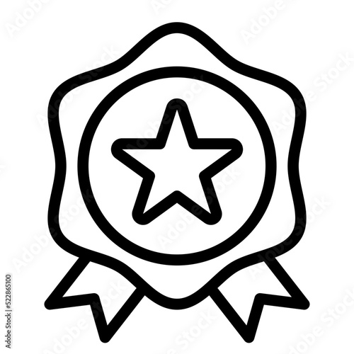 Award medal reward promote star - outline icon