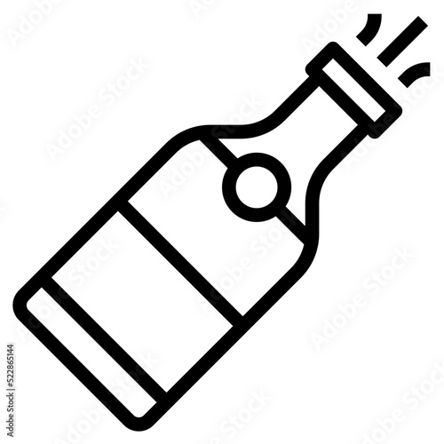 Champagne alcohol celebration alcoholic drinks food and restaurant party - outline icon