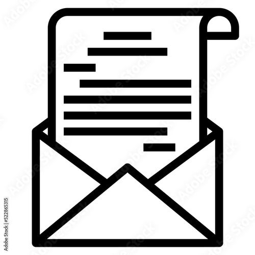 Message letter sent communication - outline icon