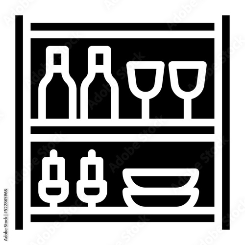 Shelves dinning wine storage furniture house - solid icon
