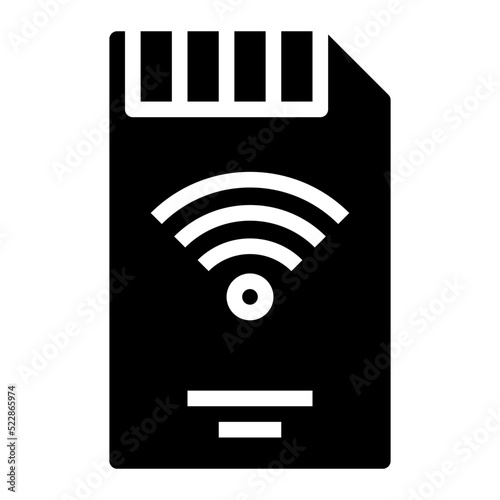 Sd card wifi memory - solid icon