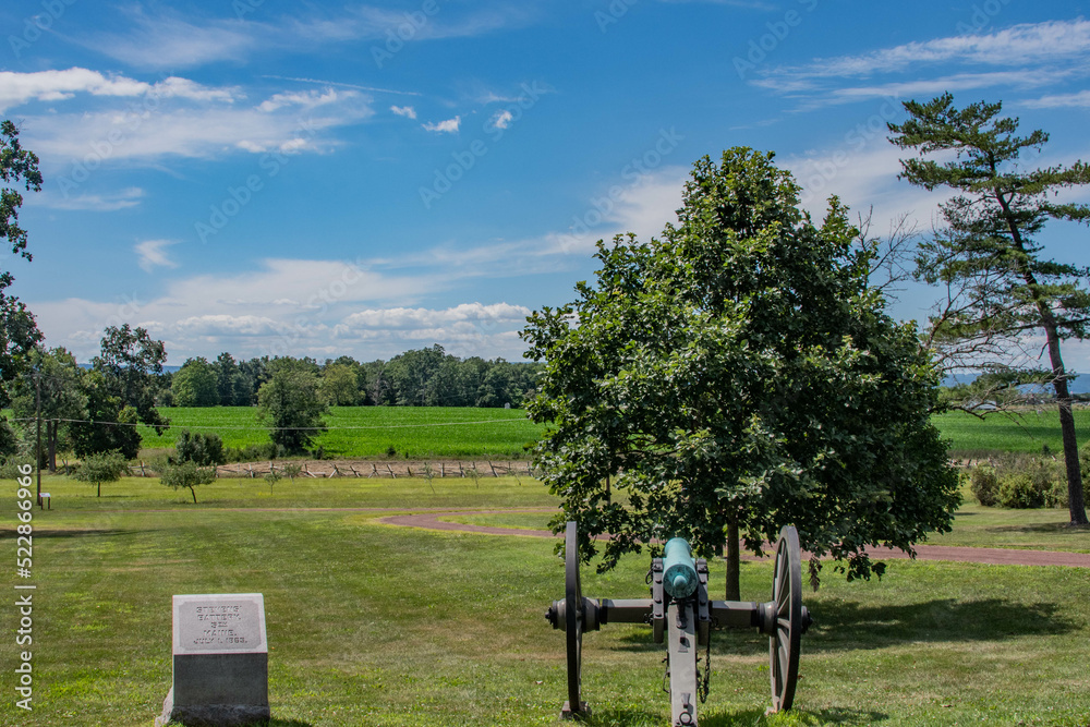 Monument to Stevens Battery, 3rd Maine Artillery, Lutheran Theological Seminary, Gettysburg, Pennsylvania, USA