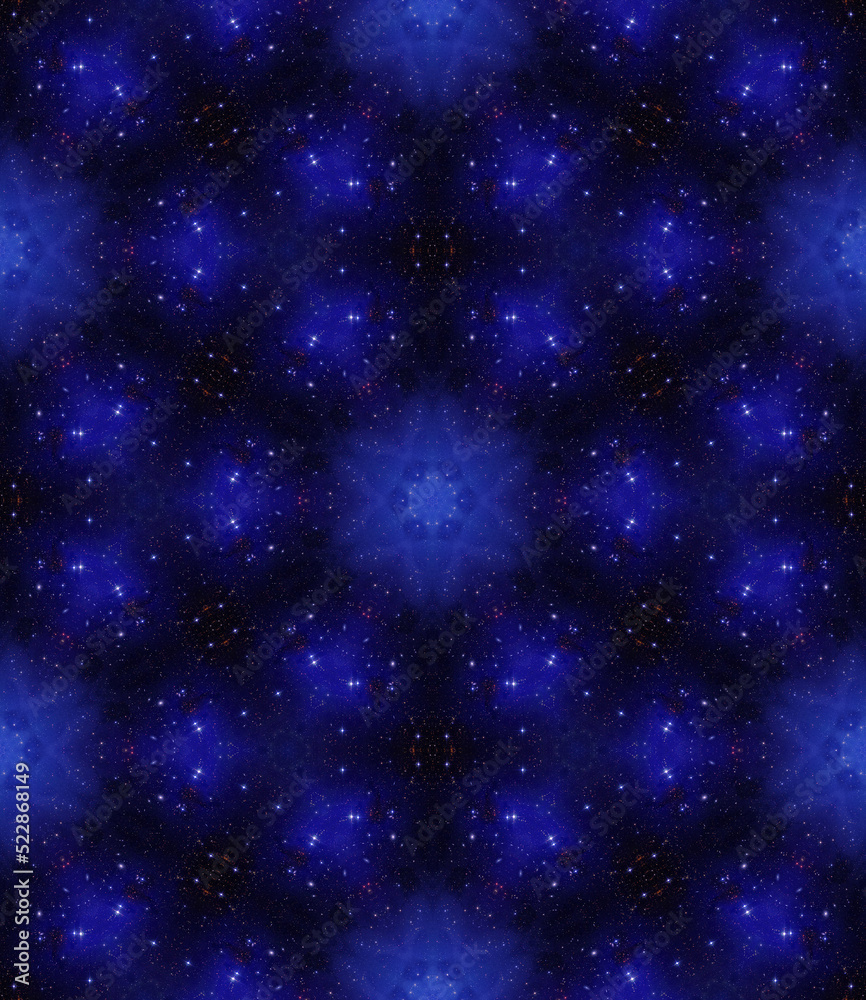 Multicolored futuristic fractal mandala pattern in geometric psychedelic space