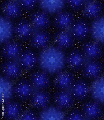 Multicolored futuristic fractal mandala pattern in geometric psychedelic space