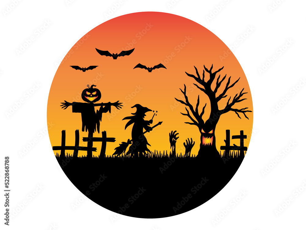 Naklejka premium Halloween Spooky Background