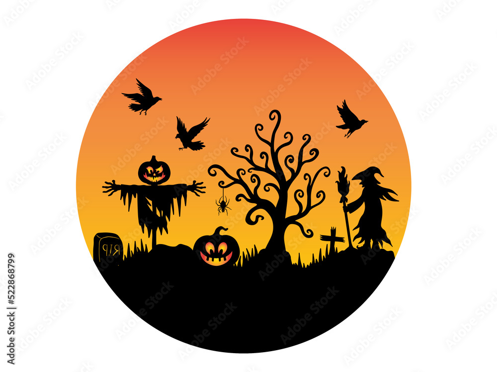 Circle Halloween Background