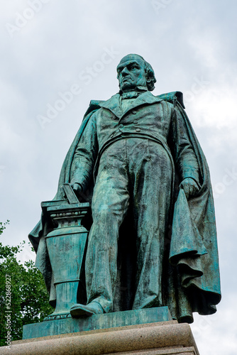 Close up of the Daniel Webster memorial  statue sculpted in 1898 by Gaetano Trentanove. photo