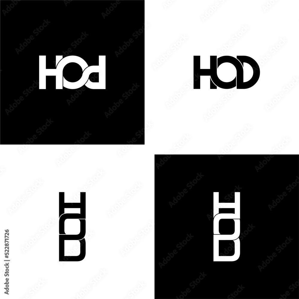 hod letter original monogram logo design set hod letter original monogram logo design set