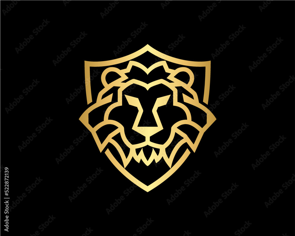 Triple Head Lion Logo Design Vector