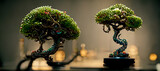 a hyper realistic bonsai trees with alien looking Digital Art Illustration Painting Hyper Realistic