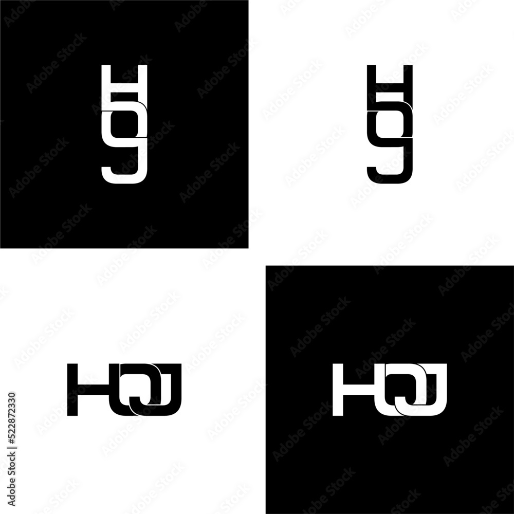 hoj letter original monogram logo design set hoj letter original monogram logo design set