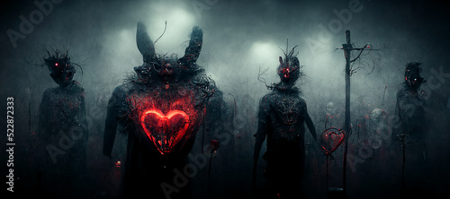 Fotografering Mythpunk Demons And This Heart Ends In A Blade Digital Art Illustration Painting