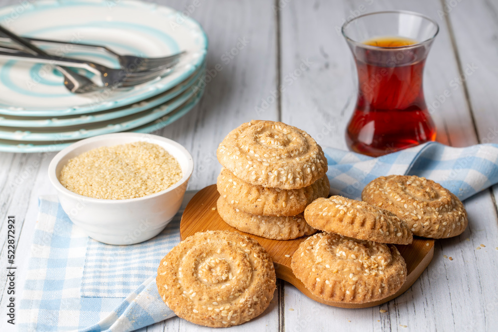 Cookies made with cookie molds named kombe. Traditional local foods of Antakya. Cookies made with cookie molds named kombe. Traditional local foods of Antakya.