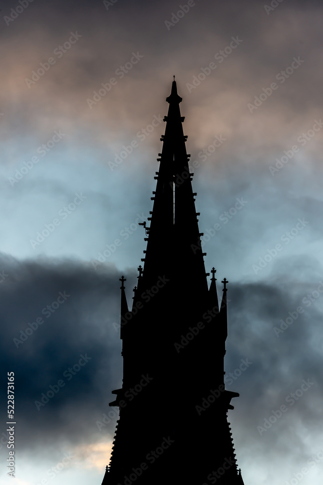 Fototapeta premium european midevil church in the evening