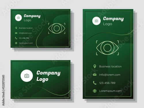 Optician store business card template, eyeglasses shop corporate marketing advertisement, optics glasses online contact invitation card, abstract flyer, line art creative banner design, isolated