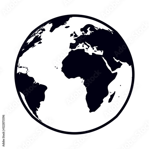 world planet earth silhouette