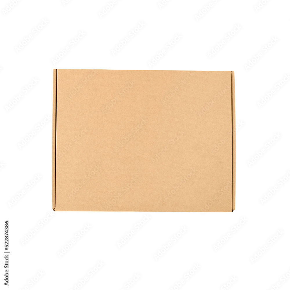 Top view of carton box isolated on white background. Brown cardboard delivery box with copy space. Top view of carton box isolated on white background. Brown cardboard delivery box with copy space.