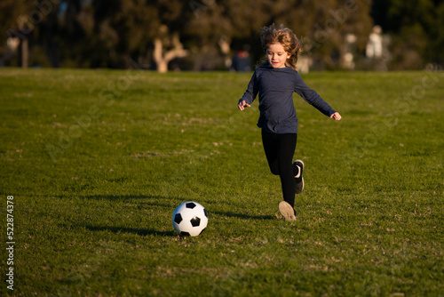Photography Sports kid during soccer training