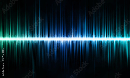 blue and green multicolored soundwave on black background 