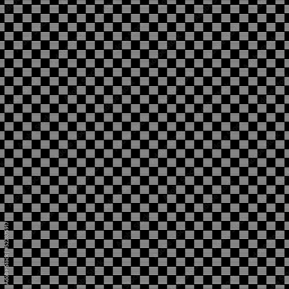 Geometric linear ornate. Checks seamless pattern. Checkered ornament. Squares illustration. Tiles wallpaper. Ethnic motif. Lines background. Digital paper. Strokes textile print. Vector work.