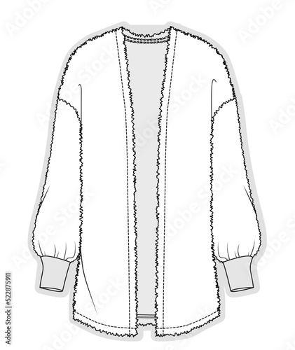 Lounge robe sketch fashion illustration