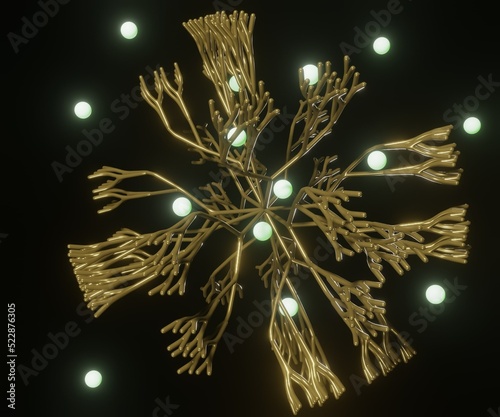 Dendrimer with drugs and nano sensor conjugated 3d rendering photo