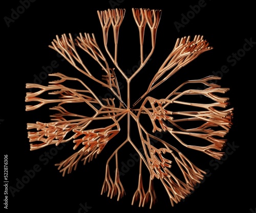 Dendrimers are highly ordered, branched polymeric molecules for drug delivery 3d rendering photo