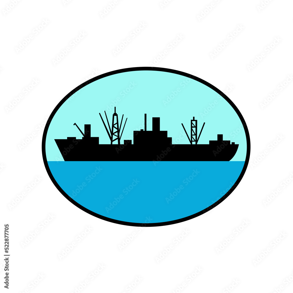 Obraz premium World War Two Attack Cargo Ship Retro