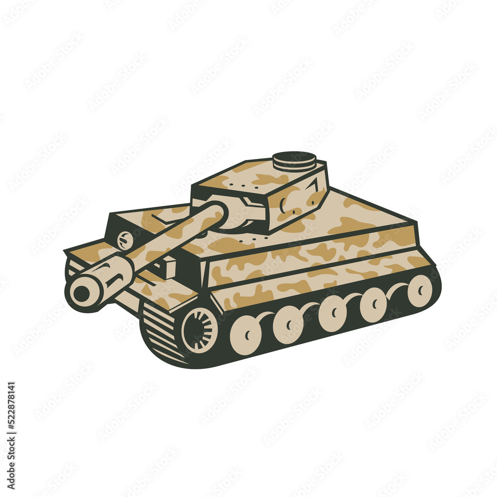 Naklejka premium World War Two Panzer Tank Retro