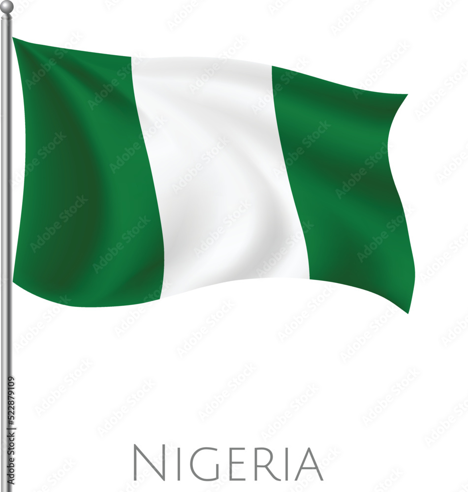 Nigeria fly flag with abstract vector art work and background design Nigeria fly flag with abstract vector art work and background design