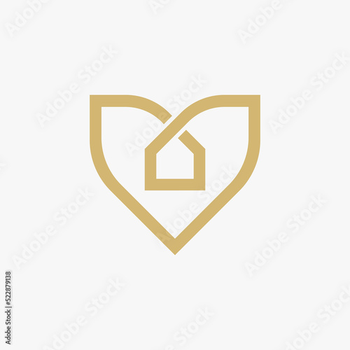 The monoline V logo has a house symbol in it. Simple and sophisticated logo. Suitable for real estate companies.