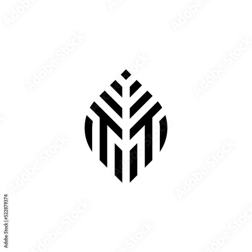 Initial letter TT abstract leaf logo design symbol