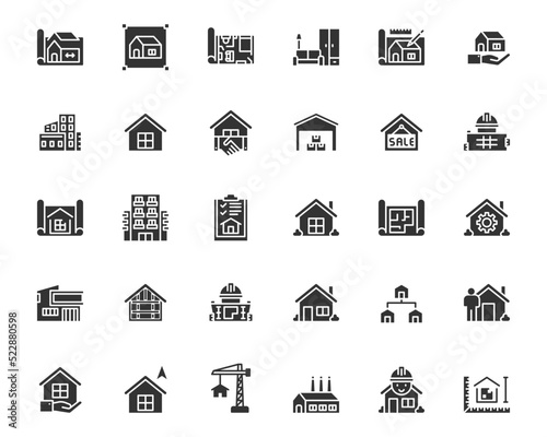 Model House Icons Vector Illustration , Building , Home , Residential House