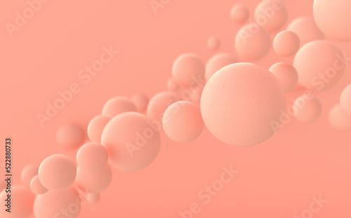Abstract 3d rendering background with pink spheres